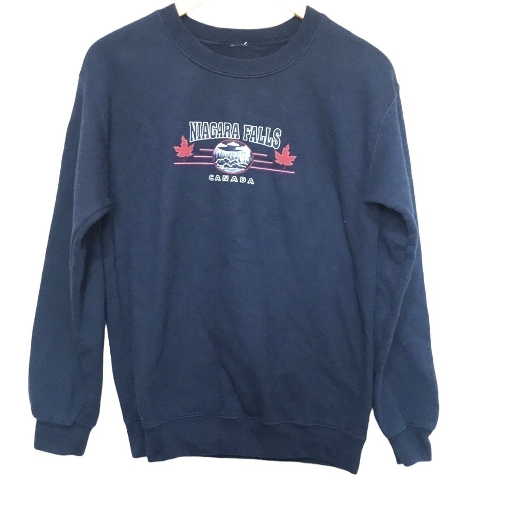 NIAGARA Falls Canada crew neck sweatshirt size Medium navy blue